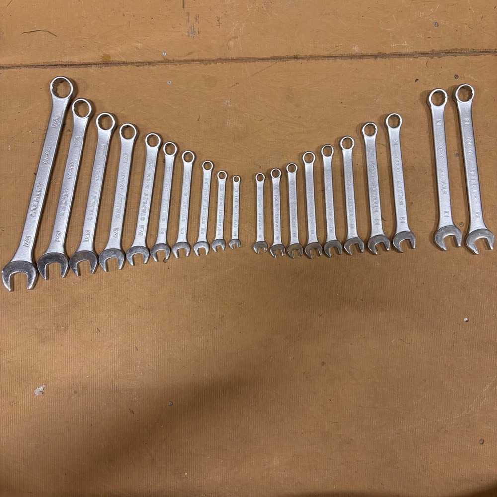 Stanley 20 Piece Combination Wrench Set SAE & Metric 1/4-7/8 8mm-18mm 86-841
